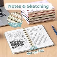 Vista 2 de deli Green Lined Spiral Journal Notebook, 160 Pages, A5 (5.5"x8") Hardcover Writing Notebook, College Ruled Spiral Bound Journal for Women & Men