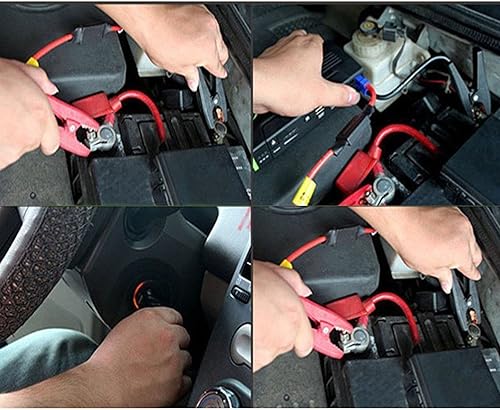 Vista 8 de Cables de puente y pinzas de contacto de repuesto para batería de arranque de auto portátil de 12V