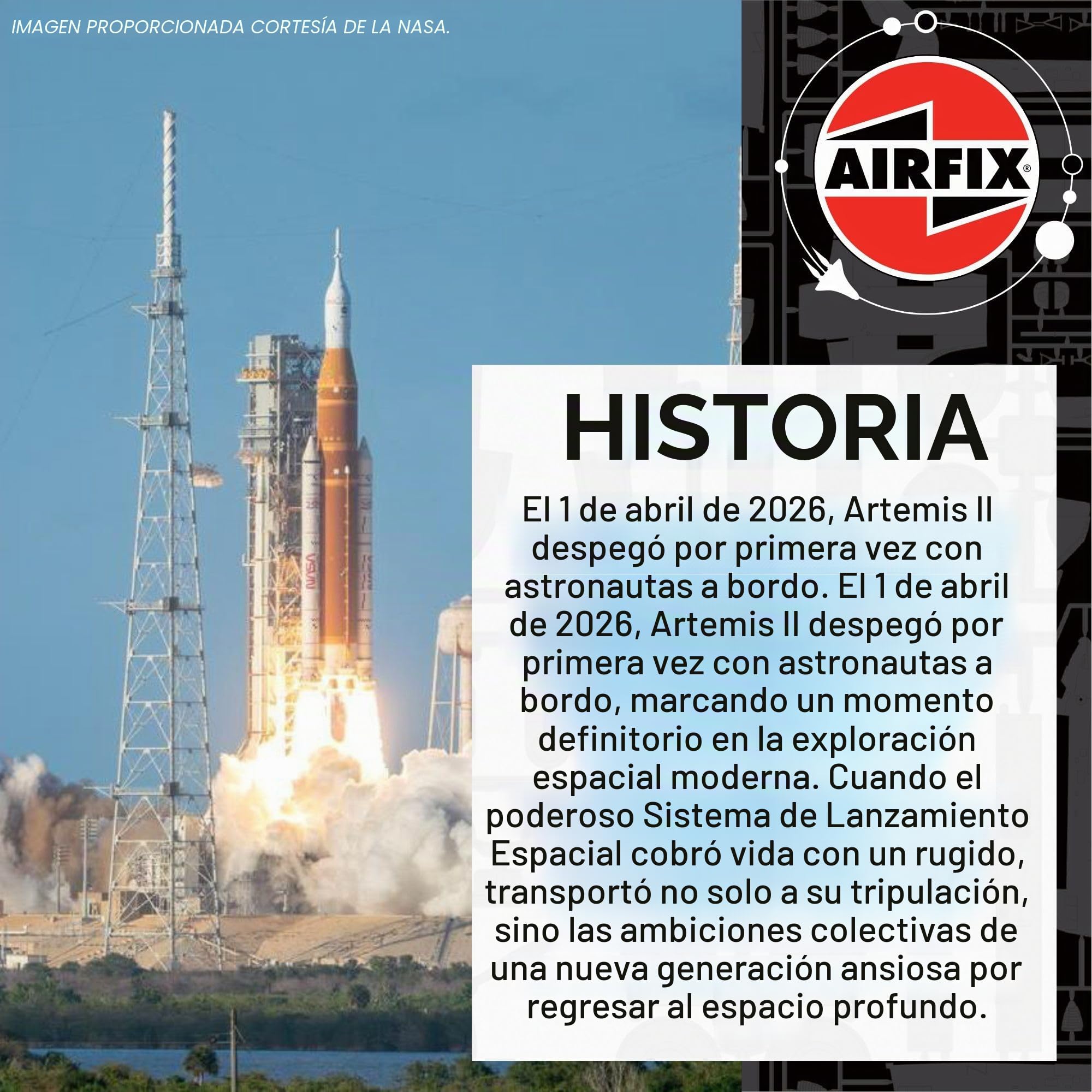 Airfix A50202 SLS Artemis Maquetas de plástico, Naves espaciales para Adultos y niños 8+ años. Incluye: Escala, Pinturas acrílicas Humbrol, Pinceles y policemento