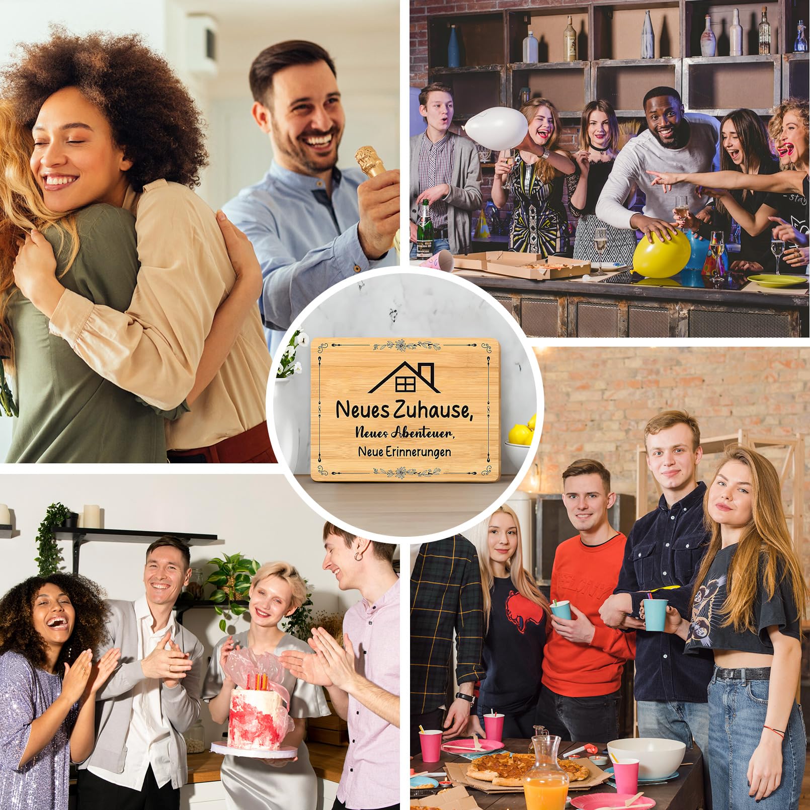 Geschenke Zum Einzug, Einzugsgeschenke Wohnung, Geschenk zum Einzug ins Haus, Einzugsgeschenke Haus, Einweihungsgeschenk Haus, Neues Zuhause, Neues Haus Geschenk - Schneidebrett aus Holz