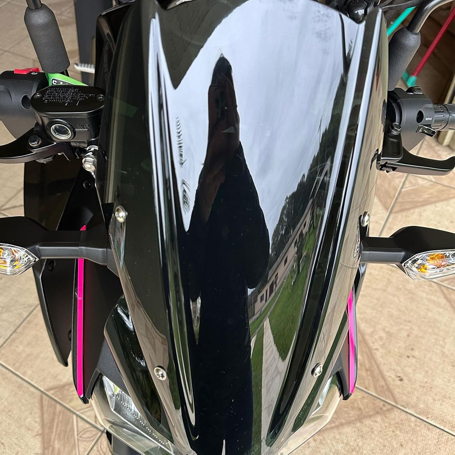 Motorcycle Racing Windscreen Windshield Air Deflector Viser Visor fit for Ka-wa-sa-ki Z400 Z250 Z 400 Z 250 Accessories 2019 2020 2021 2022 2023 2024 2025 (BlackSmoke)