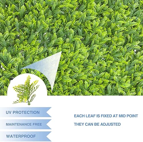 Miniatura 4 de E&K Panel de valla de plantas artificiales de 20 x 20 pulgadas, hojas sintéticas, césped, panel de privacidad para interiores y exteriores (imosa, 6