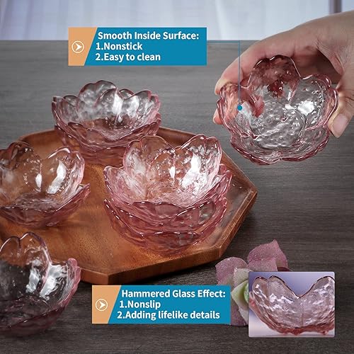 Miniatura 3 de 8 platos de cristal para salsa de soja Sakura, lindos mini cuencos de postre, pequeños platos apilables para aperitivos, condimentos, aperitivos,
