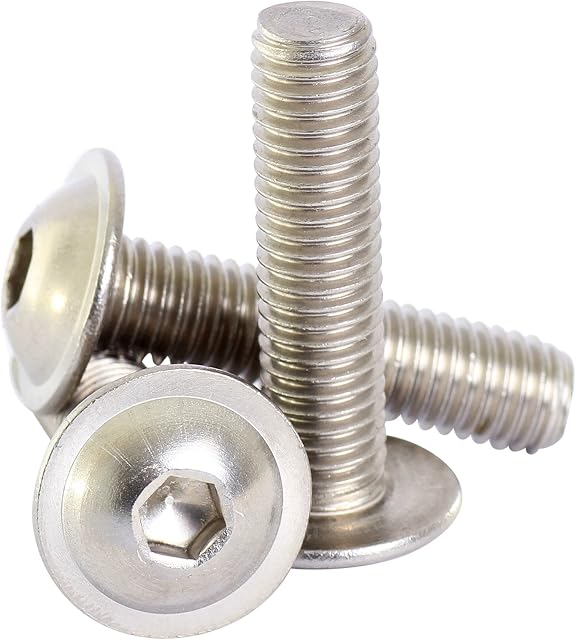 Bolt Base 6mm A2 Stainless Steel Flanged Button Head Allen Bolt Hex Socket Screw M6 X 25-50