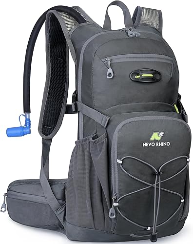 Miniatura 13 de N NEVO RHINO Mochila de hidratación, mochila de senderismo multiusos de 18L con vejiga de agua de 3 L, mochila de agua aislada, paquete de Azul