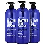Tea Tree Body Wash with Mint & Shower Gel with Vitamin E for Jock Itch, Eczema, Ringworm, Body Odor, Body Wash Women & Men with Added Body Oils,LARGE 20.2 FL Oz Bottle (Tea Tree Mint, Pack of 3)
