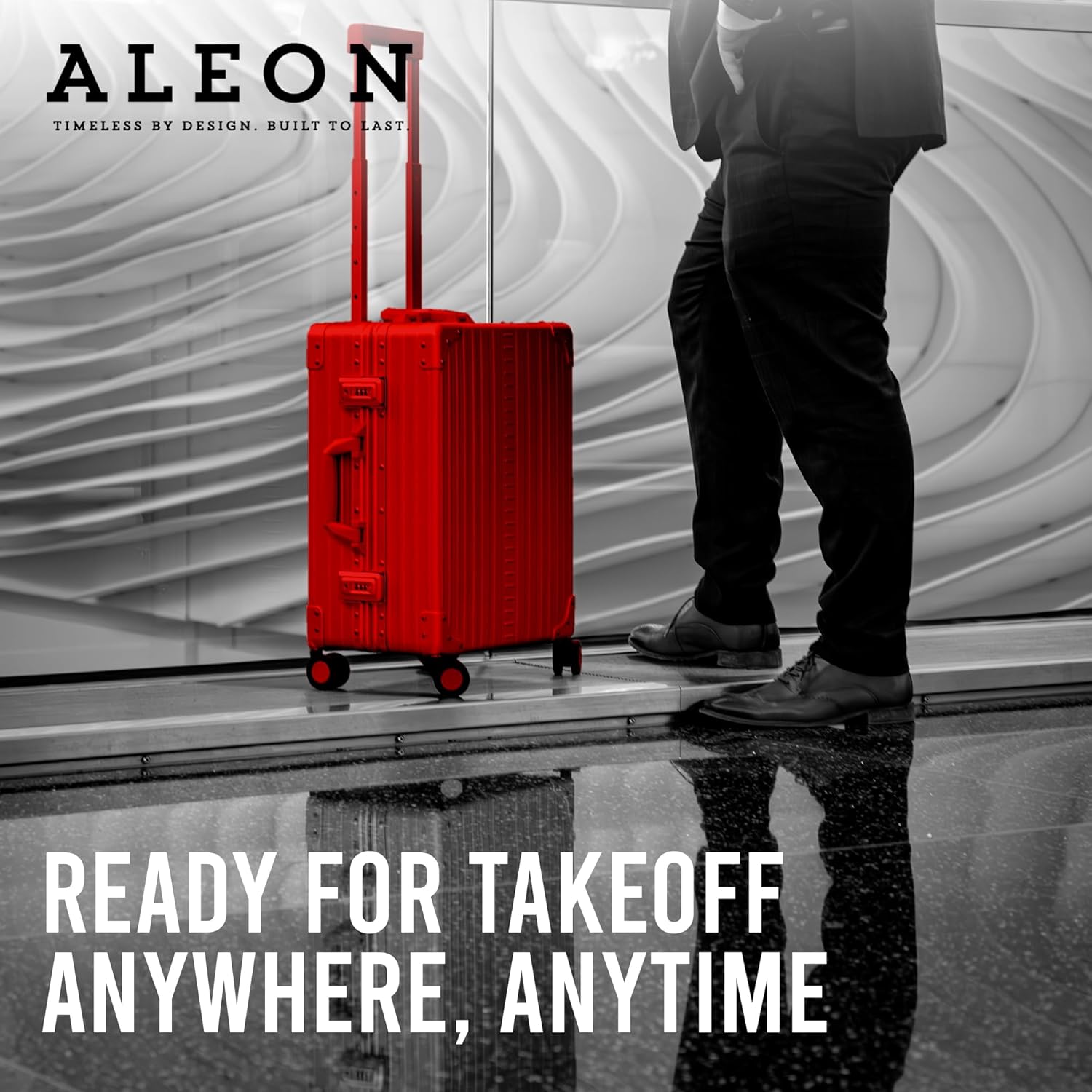 All Aluminum Lightweight 21" Premium International Carry-On Luggage - Hardside Carry-On Suitcase, TSA Approved, Hard Shell Suitcase, Airline Approved Hard Spinner Wheels Luggage (Ruby)