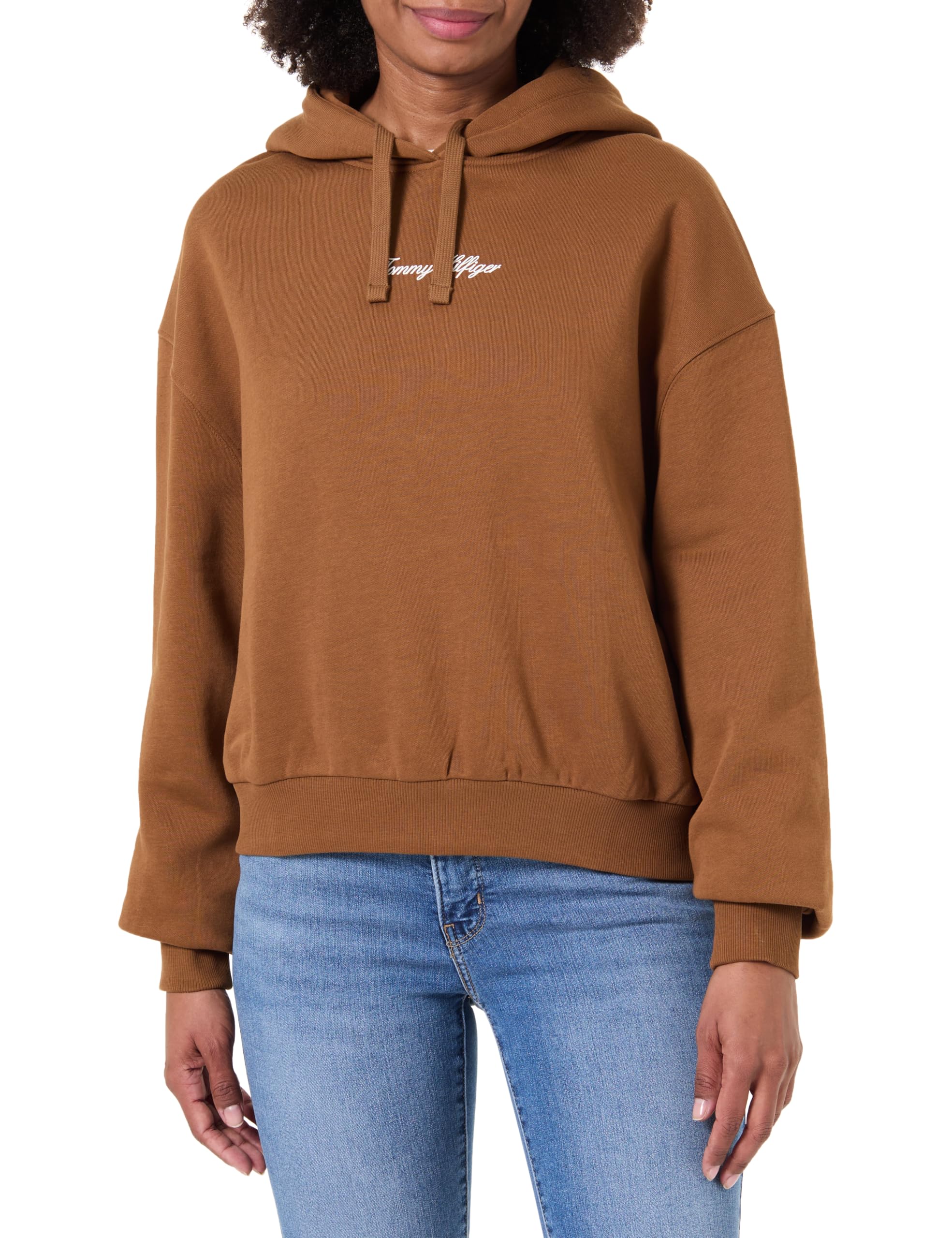 Tommy Hilfiger Damen Hoodie Classic Script Fleece mit Kapuze