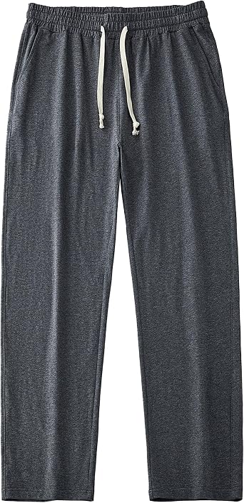 Mens Straight Leg Stretch Jogging Pants Loose Fit Outdoor Elastic Waist Pants Comfort Hiking Spring Fall Trousers