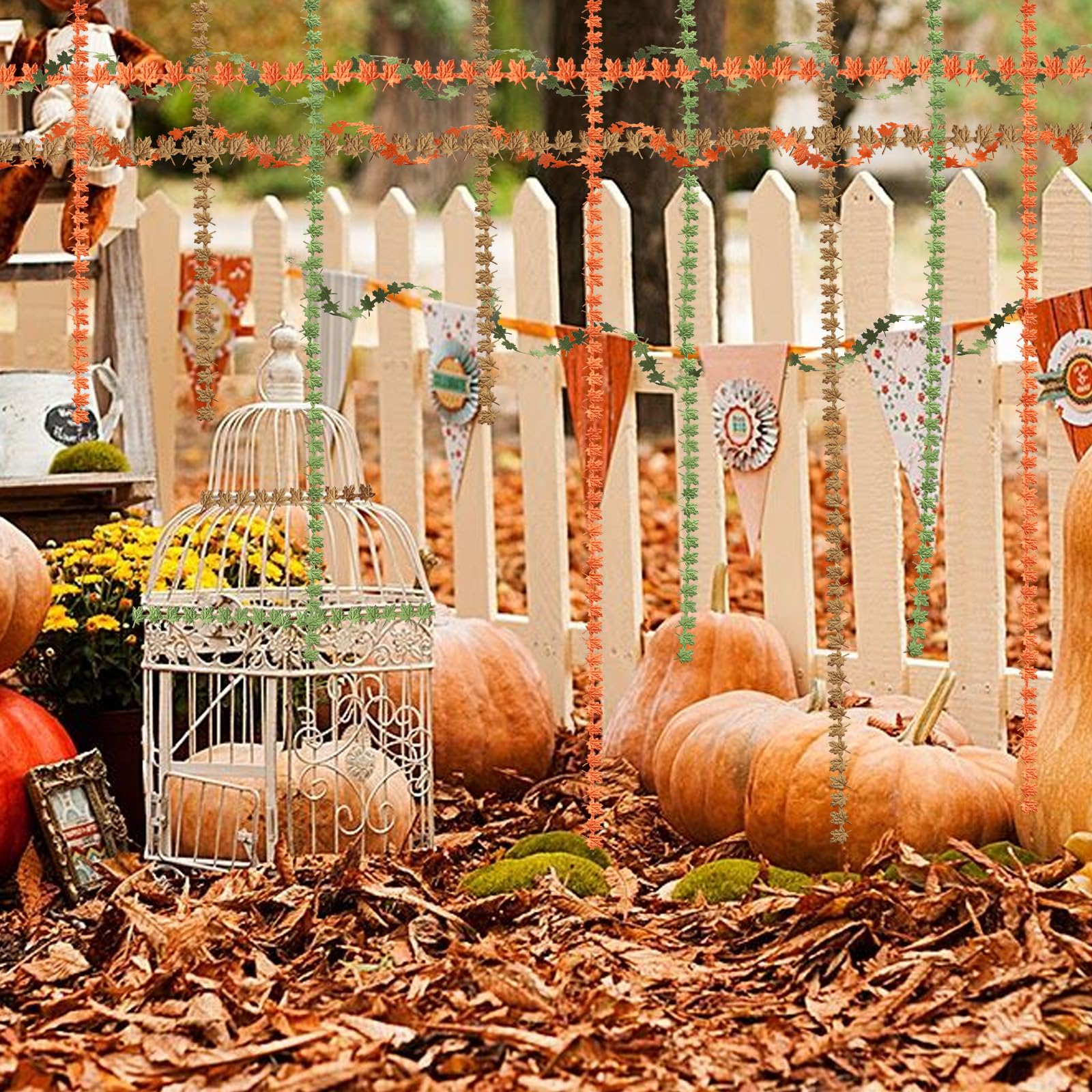Threetols Herbstbänder – 3 Rollen Ahornblatt-Muster, Grün-braun-orange, Für Basteln & Deko