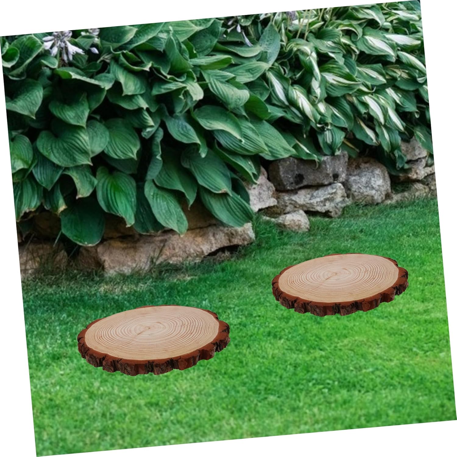 DECHOUS Outdoor Wooden Garden Paver Handmade Wood Stepping Stone for Pathway Garden Supplies Decorative Wood Log Slice for DIY Walkway Patio Lawn and Home Use