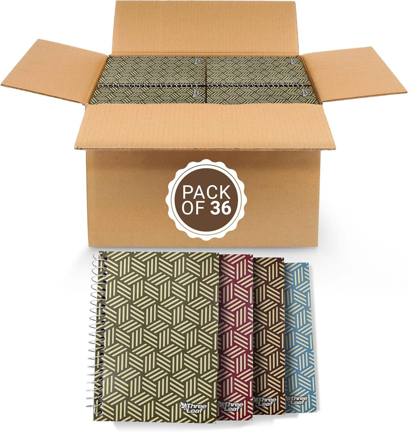 three leaf 120 Ct. 5 X 7, Personal Notebook, Pack Of 36, Writing Notebooks, Travel Writing Notebooks, Journal Notepad for Office, Study and Notes