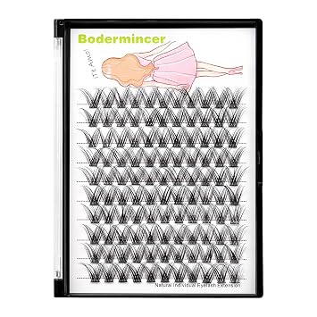 Bodermincer C Curl 0.07 Wide Cluster DIY Eyelash Extension 3D Individual Lashes Natural Look Cluster Lashes Easy Apply Volume Lash Extensions 14mm