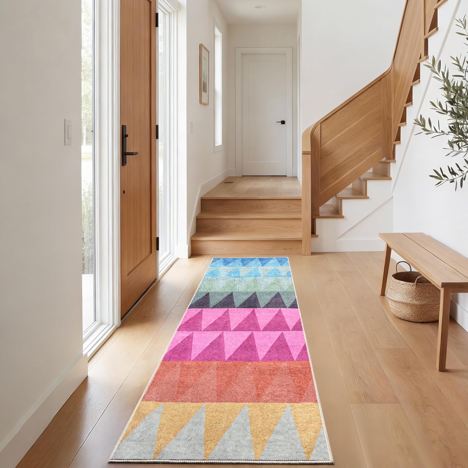 Washable 2'x 6' Runner Rug, Non-Slip Hallyway Rugs Carpet for Bedroom, Modern Colorful Rugs for Living Room, Entryway Laundry Room