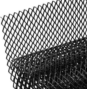 Car Grille Mesh Sheet, 39.4x13 in, Black Rhombic Aluminum Grill Mesh, Protects Vehicle Interior, Universal Fit, Easy to Cut Install for Custom Car Modification