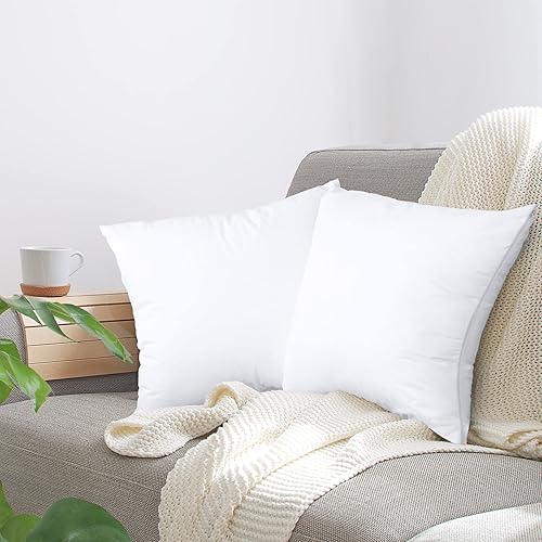 Miniatura 7 de Utopia Bedding Protectores de almohada impermeables (sin rellenos de almohada) con cremallera de 18 x 18 pulgadas (paquete de 2, blanco), fundas de