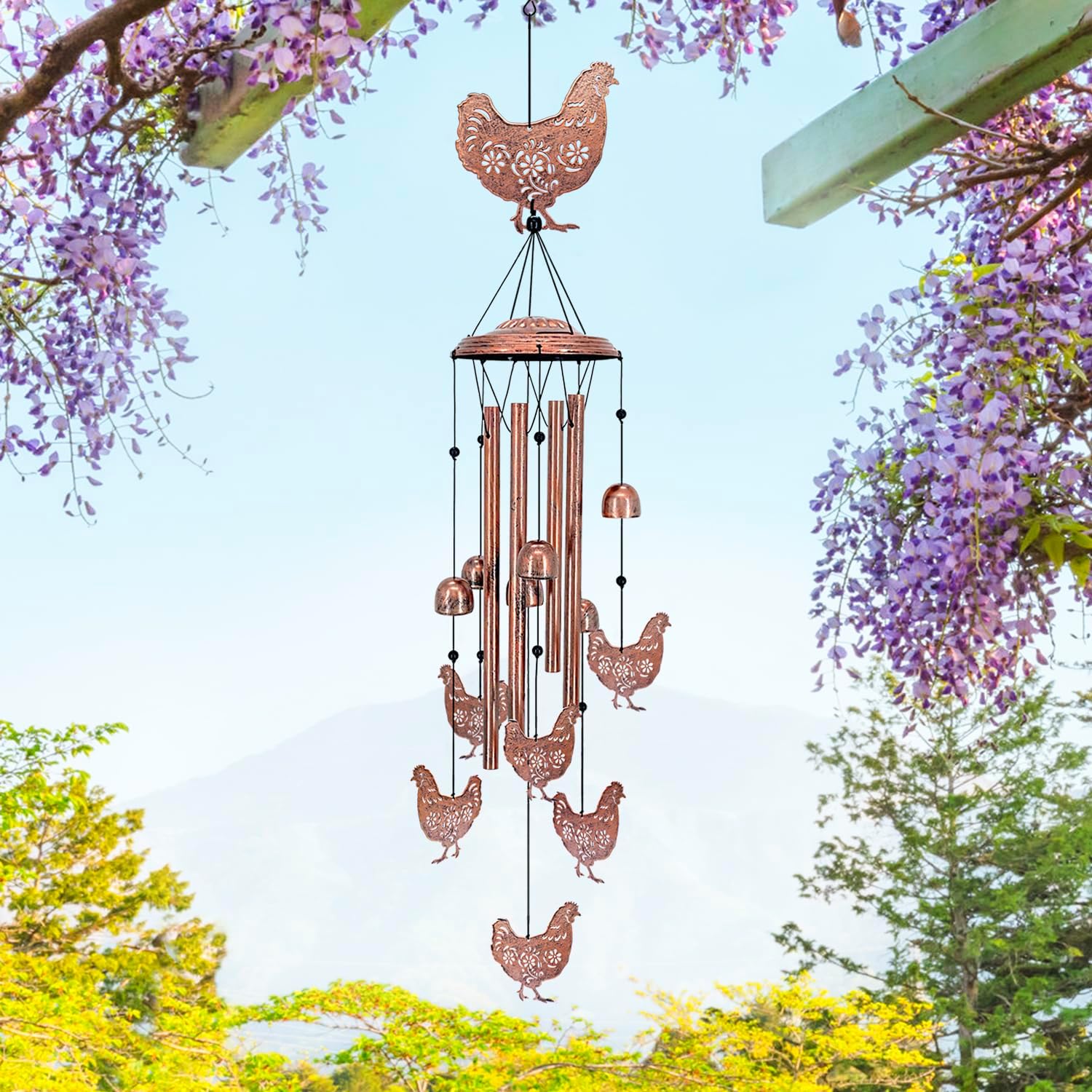 Chicken Wind Chimes for Outside,Chicken Gifts for Women/Men/Sympathy/Memorial Gifts/Birthday Festival Metal windchimes Outdoors/Indoors,Patio,Garden Decor,Home,Yard - Image 6
