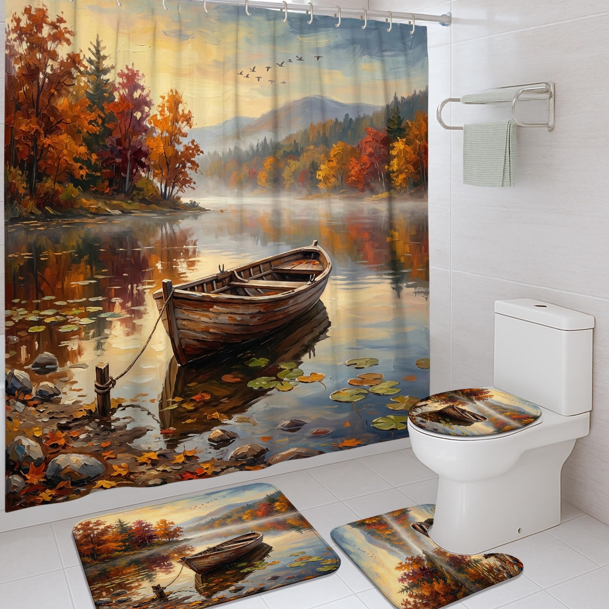 Rideau de douche bateau en tissu imperméable pour transformer l'ambiance de la chambre d'amis