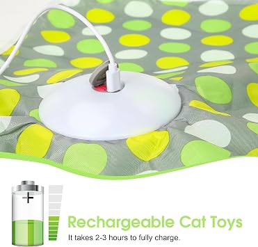 Interaktives Katzenspielzeug Selbstbeschäftigung Katzenspielzeug Elektrisch Intelligenzspielzeug für Katzen mit Abnehmbaren Federn Automatisches Mäusefangspiel USB-Aufladung