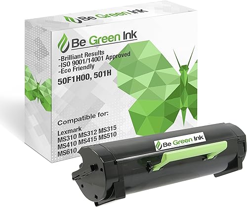 Be Green Ink 50F1H00 501H - Cartucho de tóner compatible con Lexmark MS310dn MS312dn MS315dn MS410dn MS415dn MS510dn (1 negro 5,000 de alto