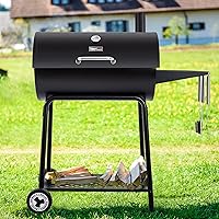 Vista 2 de Royal Gourmet CC1830 Parrilla de Carbón de Barril de 30 Pulgadas con Rejilla de Calentamiento, Parrilla de BBQ al Aire Libre con 627 Pulgadas