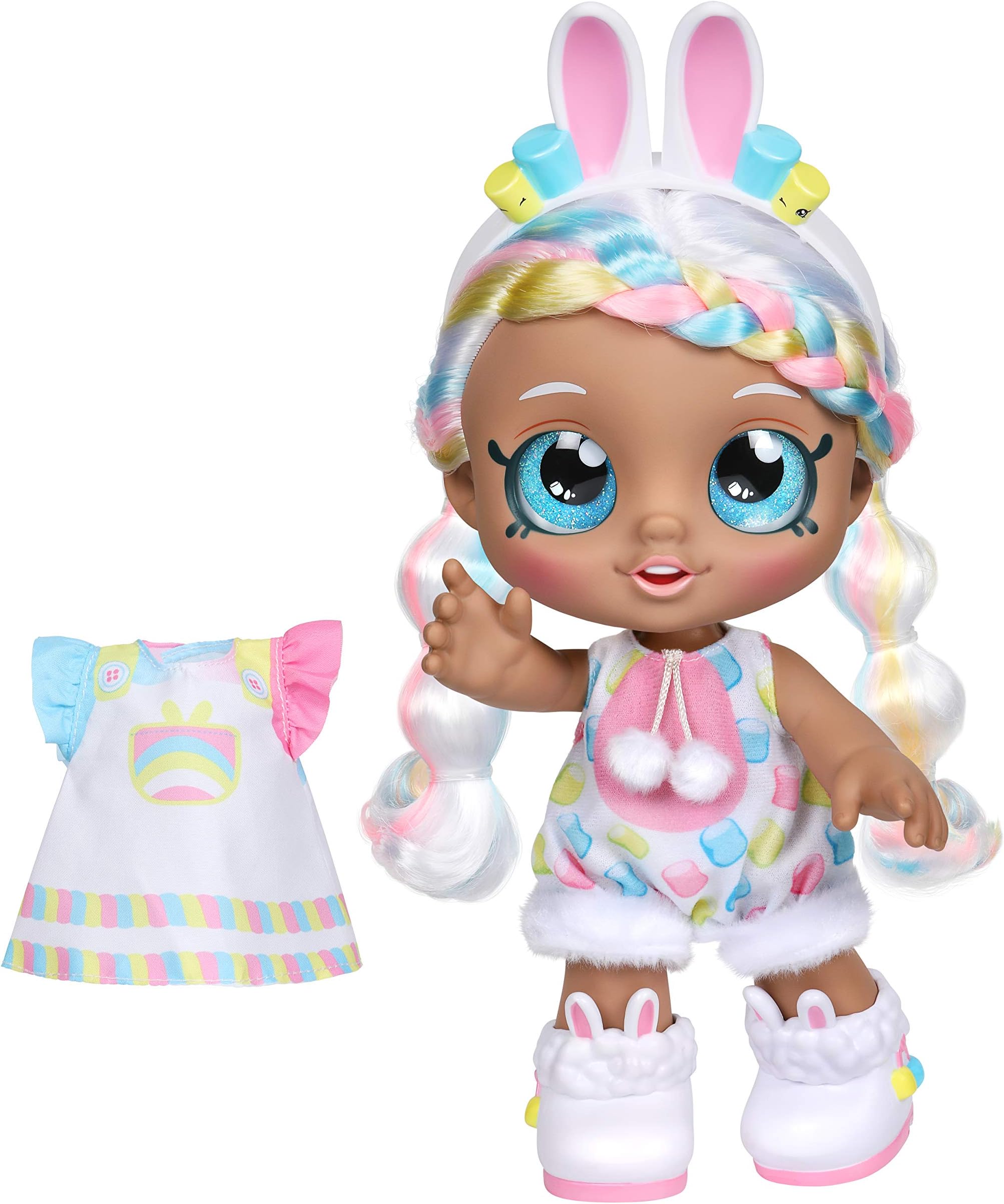 Kindi Kids Dress Up Friends - Pre-School Play Doll, Marsha Mello Bunny - for Ages 3+ | Changeable Clothes and Removable Shoes for Imaginative Kids - Doll Companion