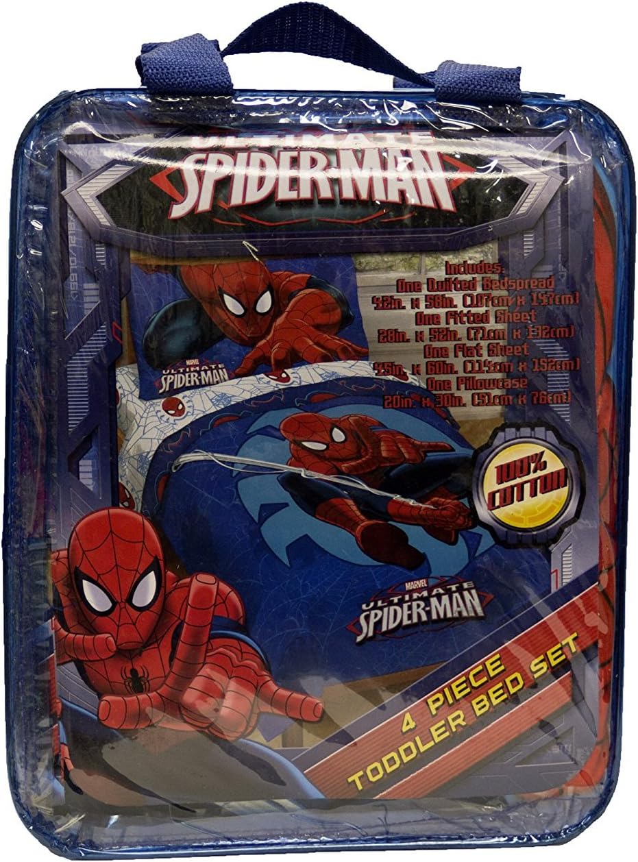 Marvel Spiderman 'Regulator' Toddler 4 Piece Bed Set