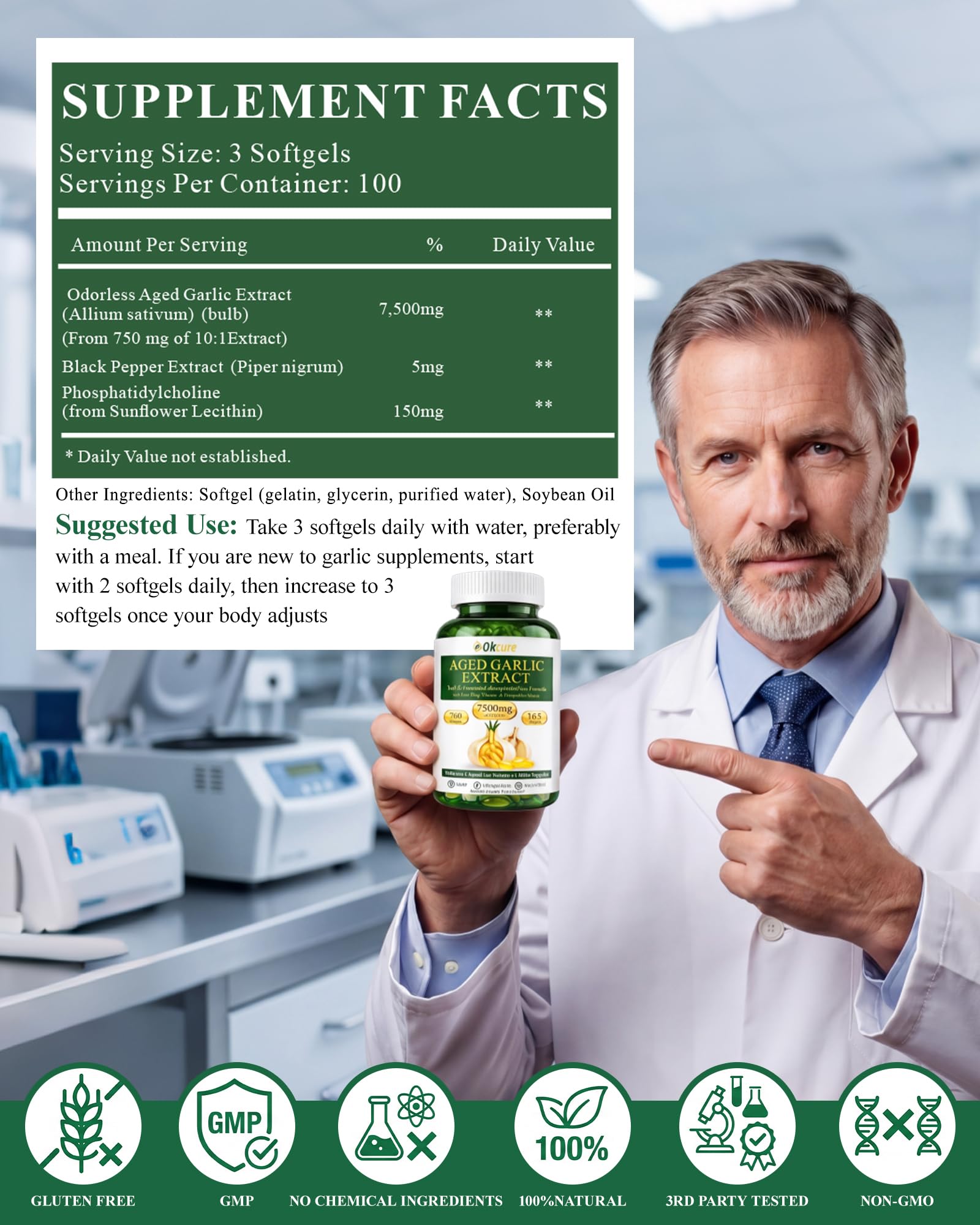 Aged Odorless Garlic, 2 Years Garlic Supplement, 300 Softgels — Amazon image 8