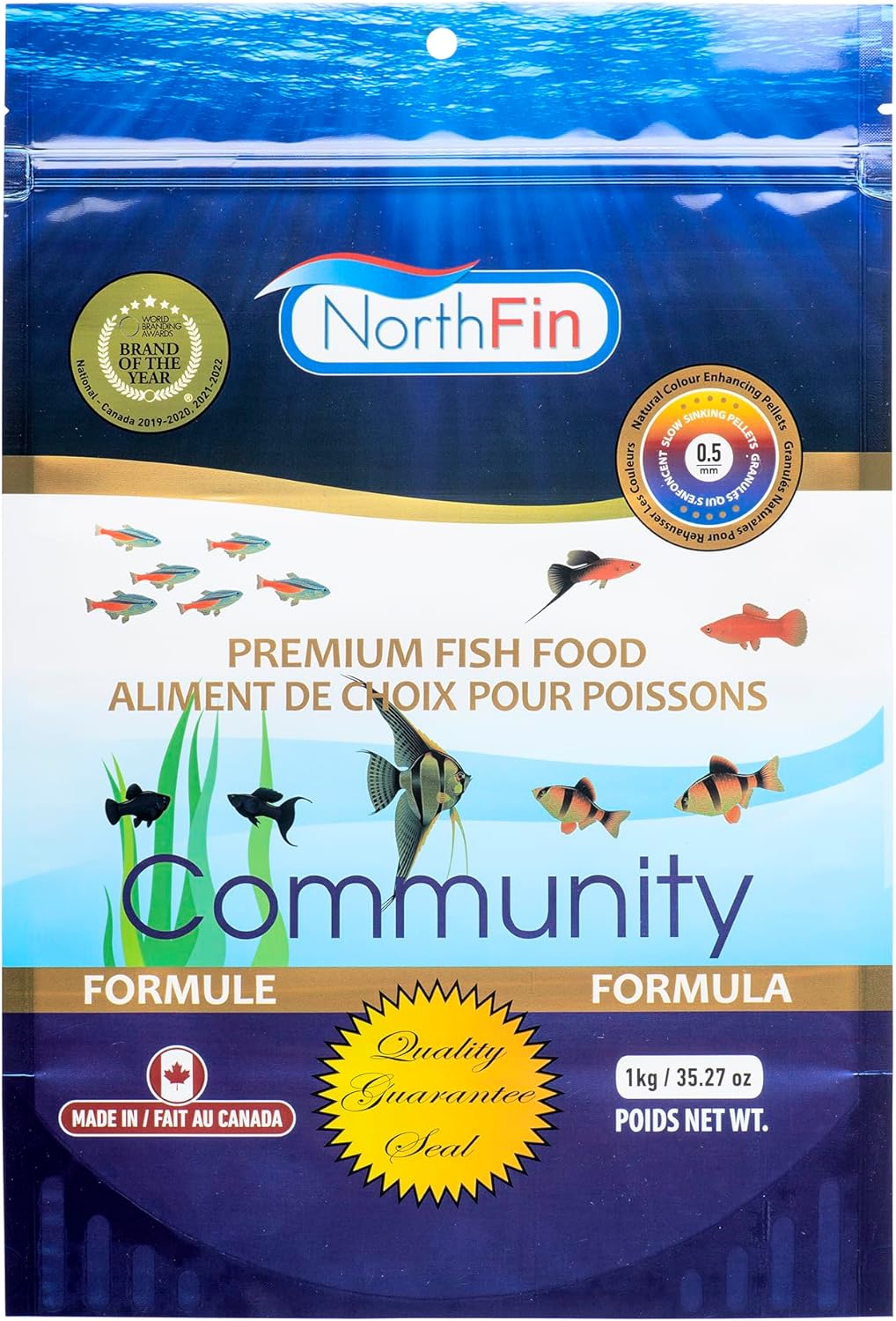 Northfin Fish Food Community Formula Slow Sinking Pellets (1mm 2.5kg)