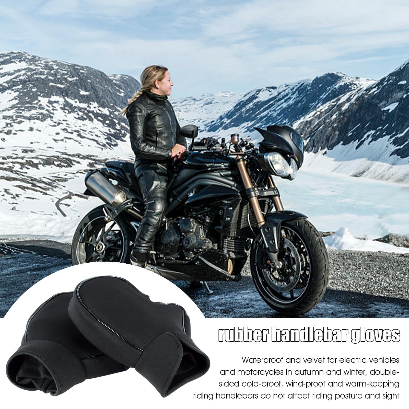 Manopole Moto Antifreddo - Guanti Riscaldanti per Manubri Moto,Guanti Paravento Impermeabili per E-Bike Bici Scooter e ATV
