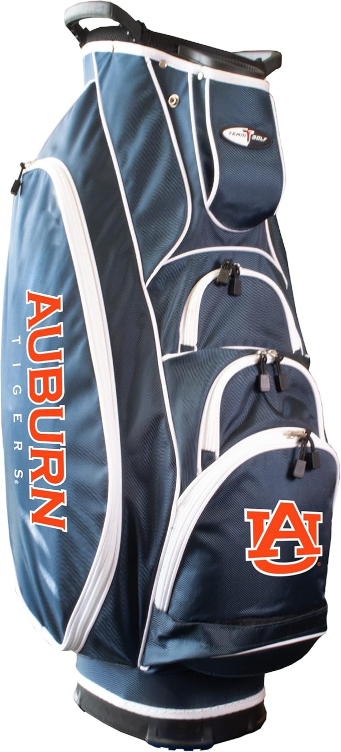 Team Golf NCAA Auburn Albatross Golf Bag Lightweight, 10-Way Club Divider, Spring Action Stand, Insulated Cooler Pocket, Velcro Glove and Umbrella Holder & Lift Assist Handles