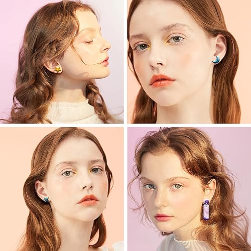 Miniatura 3 de 3 moldes de resina para aretes, forma de luna, estrella, calabaza y fantasma, molde de silicona redondo y rectangular, molde de silicona epoxi con