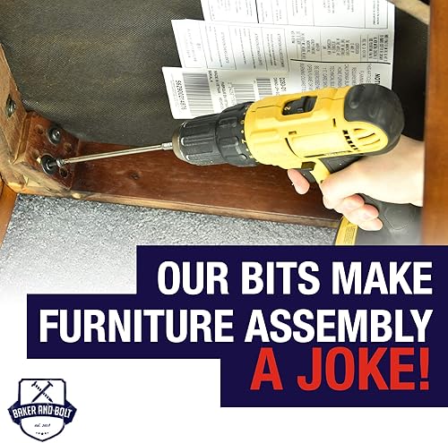 Miniatura 5 de Baker and Bolt Juego de brocas Allen de cabeza hexagonal de 6 pulgadas de largo, juego de brocas hexagonales largas listas para impactos, 12 piezas