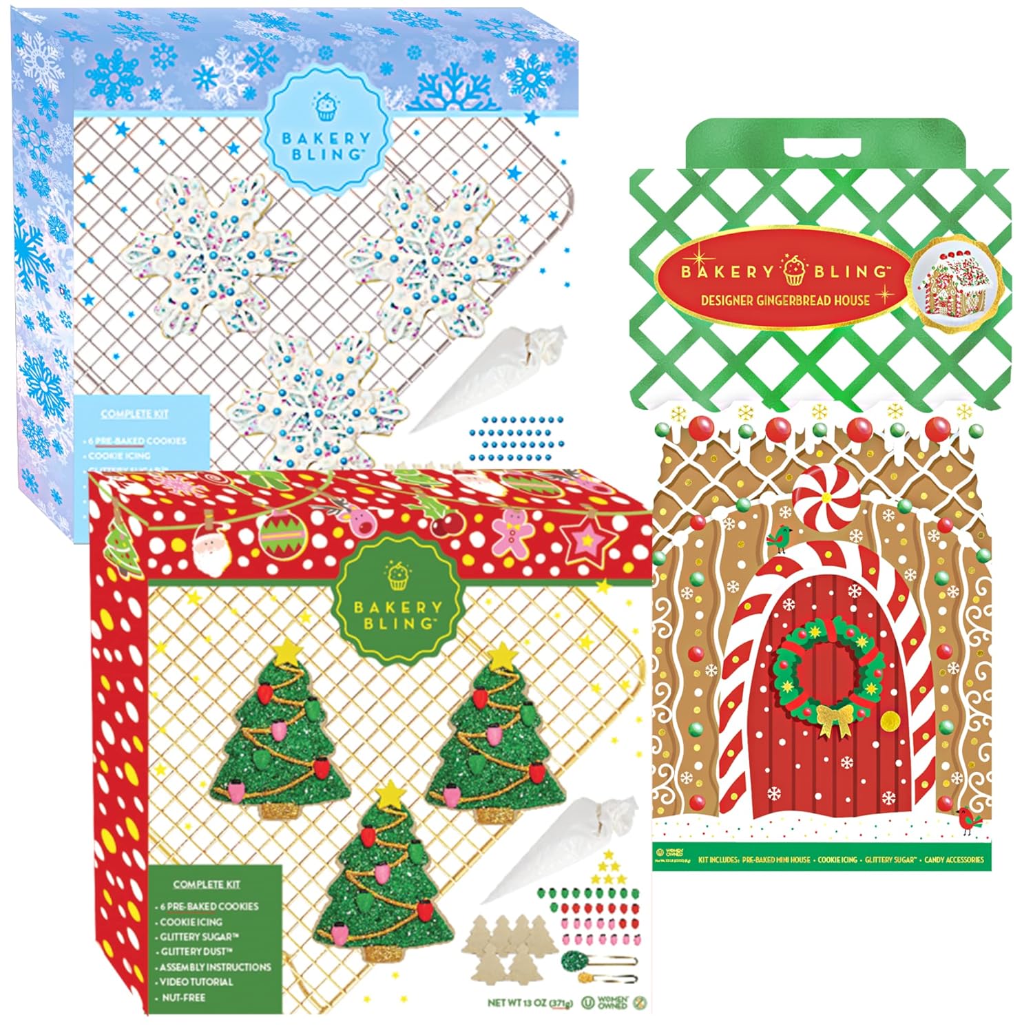 Christmas Cookie Decorating Kit + Gingerbread House Set of