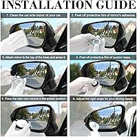 Vista 4 de LivTee Espejo de punto ciego, ovalado de vidrio HD, sin marco, espejo retrovisor convexo con gran angular ajustable para coches, SUV y camiones