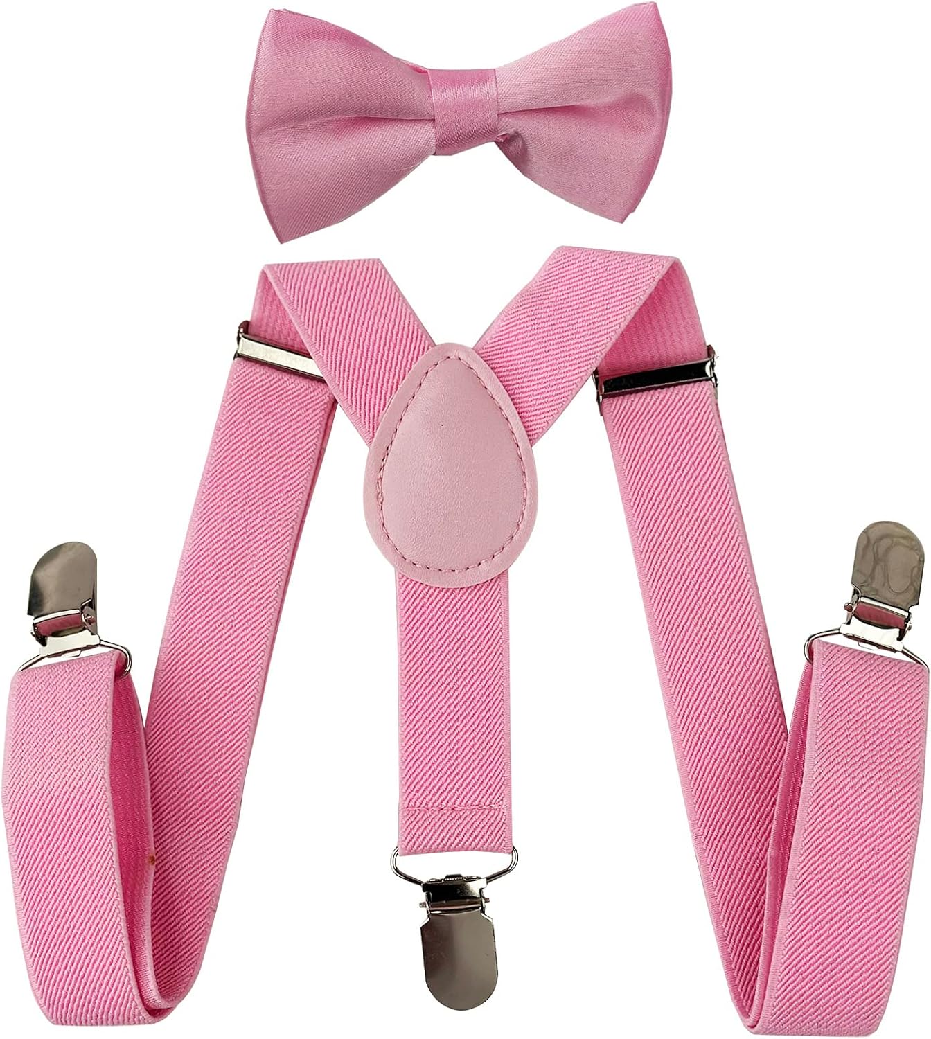 SEVENHEAD Child Kids Suspenders Bowtie Set Adjustable Elastic Y-Back Design with Strong Metal Clips for Boys and Girls