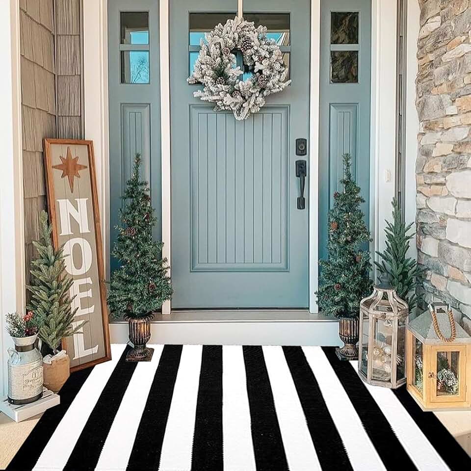 double front door welcome mat