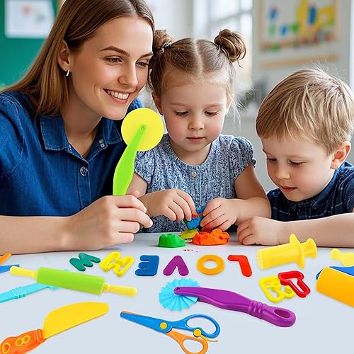 Miniatura 7 de Juego de herramientas Playdough, 9 piezas de herramientas de masa de juego para niños a partir de 3 años, accesorios de masa de juego, incluye