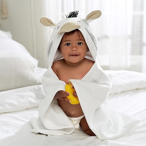 Miniatura 4 de Gerber Baby - Juego de toallas y toallas con capucha de personajes de animales de 4 piezas, cebra gris, talla única