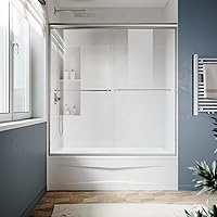 Vista 36 de SUNNY SHOWER B020, puertas de regadera deslizantes sin marco (56 - 60 x 72 pulgadas), cristal de 1/4 pulgada, acabado cromo