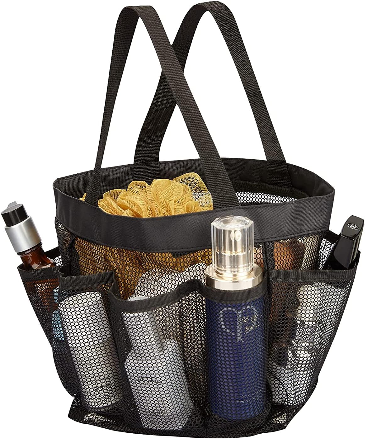 Mesh Shower Caddy Tote, Large Shower Caddy Basket Portable, Quick Dry Hanging Toiletry Bag, 8 Storage Pocket Handle Bath Organizer for College Dorm Room Essentials, Gym, Bathroom, Camp, Travel