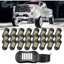 SHINIGHT 24-Pod White Rock Lights, 6000K Pure White,36 LED SMD Chips, IP68 | Waterproof Super Bright Underglow Lights, each with 10FT/3M Wire, White Rock Lights for Trucks, UTV, ATV, SUV, Boats