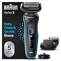 Braun Series 5 Regolabarba Uomo, Rasoio Elettrico Barba Braun Serie 5, Testina e Lame Flessibili, Accessorio Regolabarba Incluso E Base Di Ricarica, 100% Impermeabile E Ricaricabile, 51-M4500cs Menta