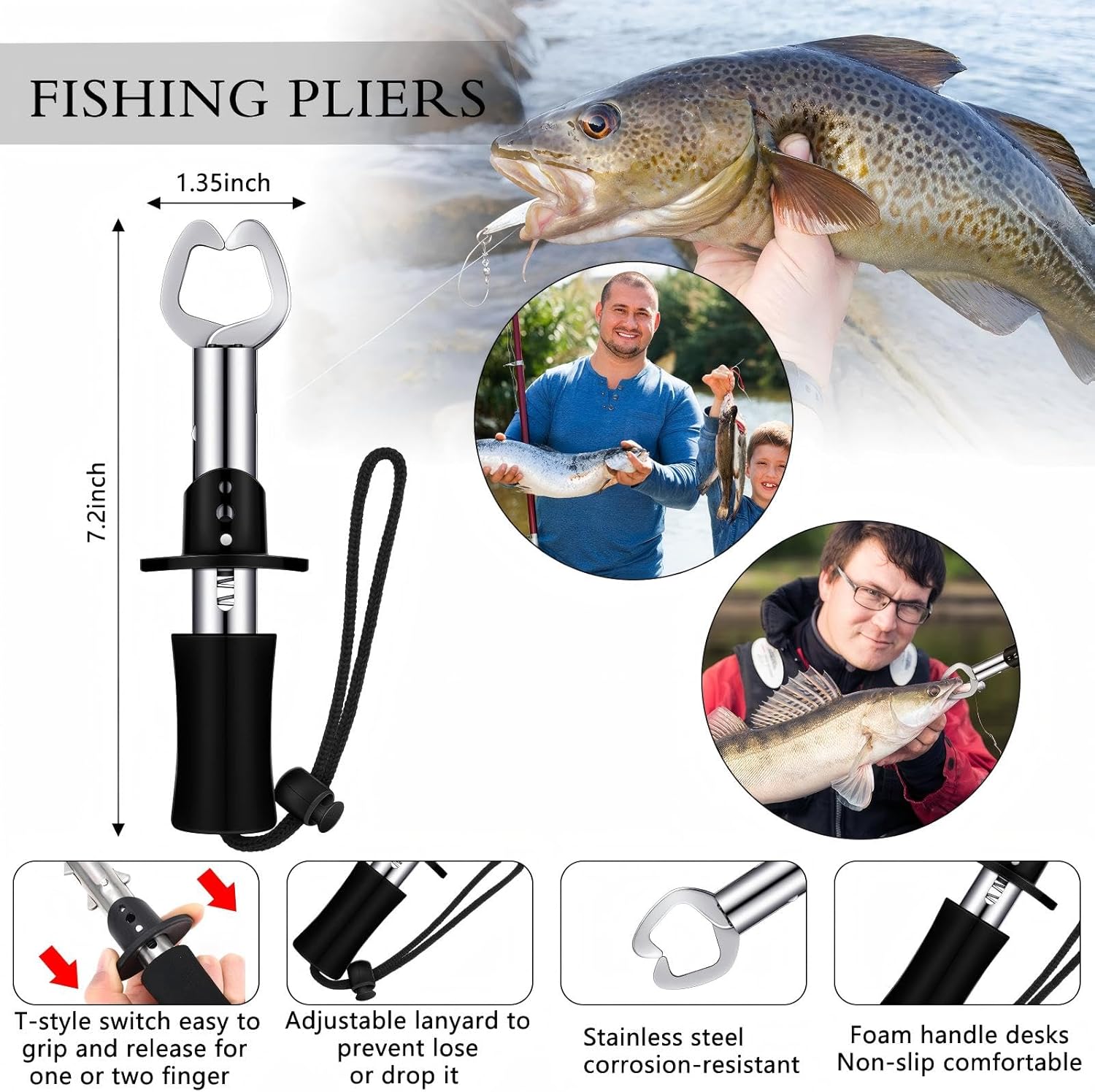 Sosation 134 Pcs Fishing Tool Fishing Tackle Box Kit and Equipment for Adults Beginner Gift, Hook Remover, Pliers Kit, Backpack Tackle Container Lures, Lip Gripper, Weigh Scale