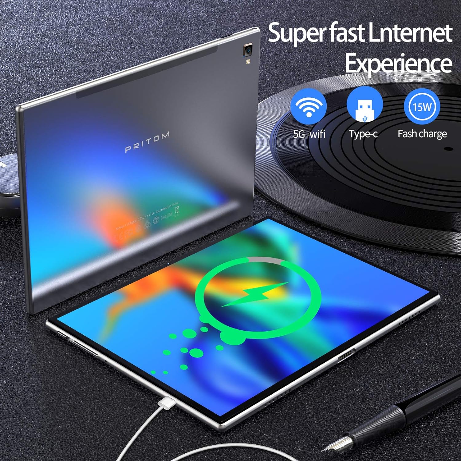 PRITOM L10 Tablet charging via Type-C