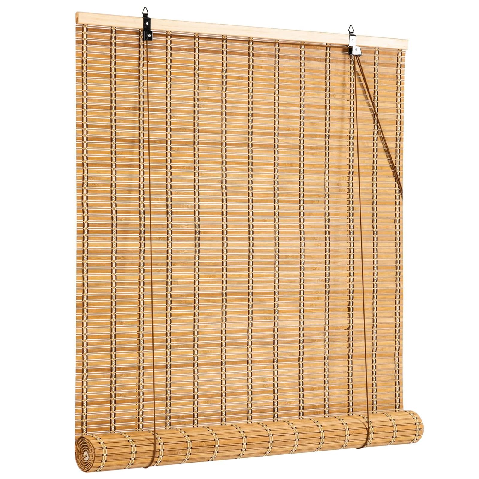 Store en Bambou,Store Enrouleur Bambou Naturel,Store Occultant en Bambou Exterieur,75% Protection Solaire Intimité Écran,Respirant/écologique,Personnalisable,Largeur x Hauteur (90cm x 140cm)