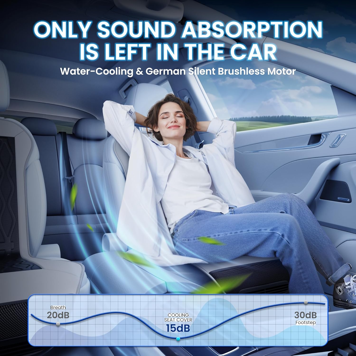 Cooling Car Seat Cover Front Seat,12V-24V Semiconductor Ventilated Car Seat Cooling Pad with 3 Temp Modes,Seat Coolers Universal Fit for SUV/Truck (Cool Grey)