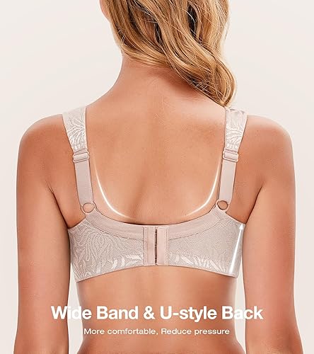 Miniatura 3 de Wingslove Sujetador reductor sin aros para mujer, talla grande, sin relleno, suave, figura completa