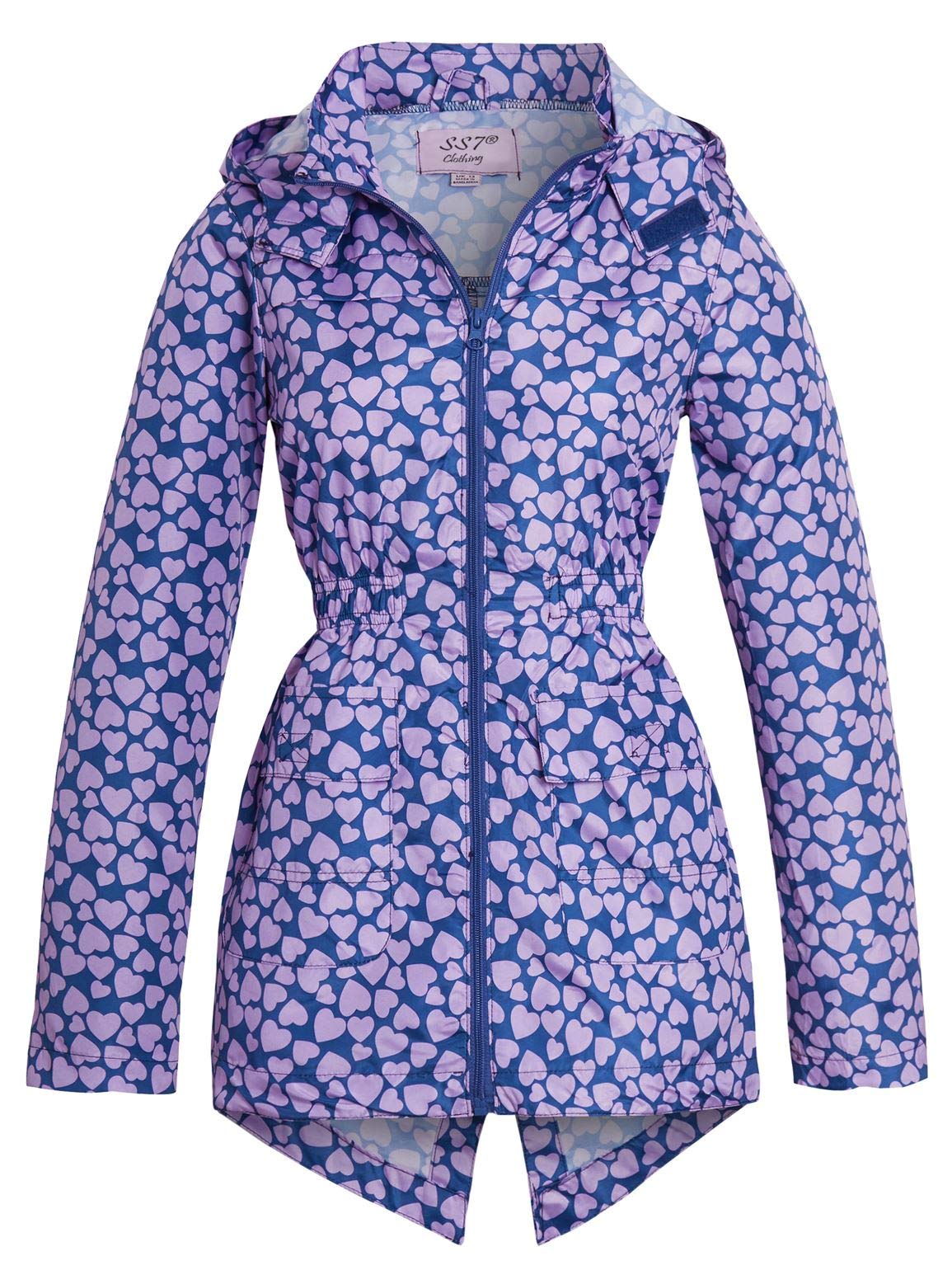 Ss7 Girls Lilac Showerproof Raincoat With Hearts