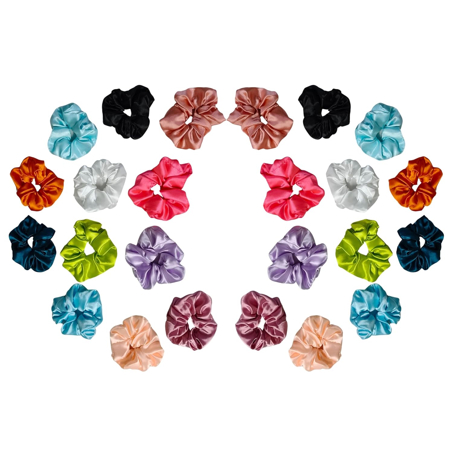 SAE Fashions Luxury Satin Scrunchies for Women/girls | Pack of 24 |Exact Colors as Pic, | Plain Pastel Shades | Anti hair breakage, Quality Tie Elastic (Pack of 24) SAE Fashions Luxury Satin Scrunchies for Women/girls | Pack of 24 |Exact Colors as Pic, | Plain Pastel Shades | Anti hair breakage, Quality Tie Elastic (Pack of 24)